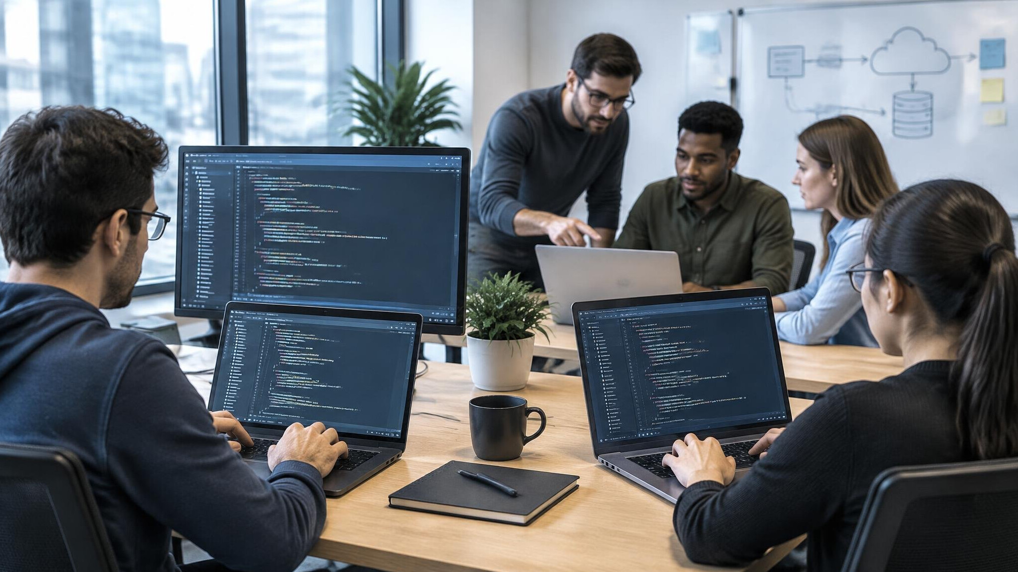 corporate programmers at work